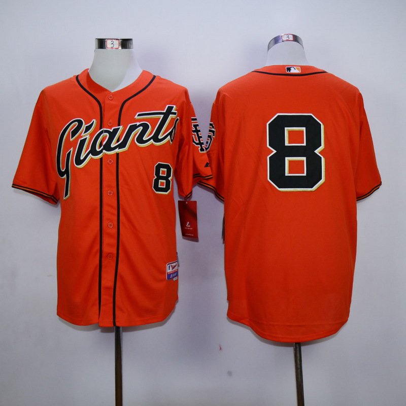 Men San Francisco Giants 8 Pence Orange MLB Jerseys